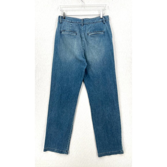ENZA COSTA Pants Womens 29 Blue Straight Leg Denim Trouser Pant High Rise NEW - Picture 3 of 16